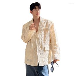 Men's Suits Men Spring Summer Loose Casual Linen Cotton Plaid Vintage Fashion Sunscreen Suit Blazers Jackets Male Streetwear Blazer Coat