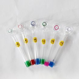 10cm Smoking Accessories Pipe hookah glass drill oil water stick Smiley face hot pot