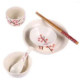 Dinnerware Sets Tableware Single Practical Vintage Set Ceramic Wooden Pallets Household Porcelain