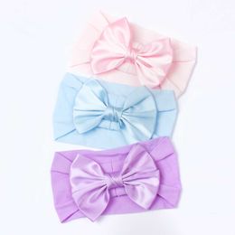 2PCS Hair Accessories New Darling Soft Girls Wide-brimmed Bow Elastic Scarf Baby Headband Turban