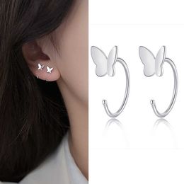 Stud Fashionable Mini Silver Metal Small Hug Thin Hoop Cartilage Spiral Perforated Earrings Jewelry G230602