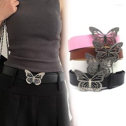 Belts Women Y2K Belt Jeans Buckle Korean Fashion Butterfly Rhinestone Aesthetic Accessories Shirt Dress Decorative Vintage Punk