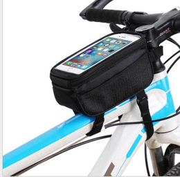 Waterproof Cycling Sport Bike Accessories Bicycle Frame Pannier Front Tube Bag Mountain Road Bike Touch Screen Phone Bags
