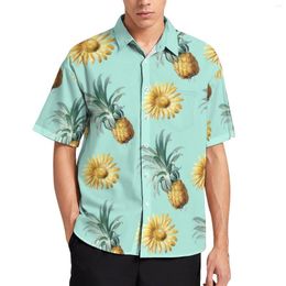 Men's Casual Shirts Pineapple Printed Beach Men Mens Short Sleeved Hawaiian Summer Fashion Aloha Man