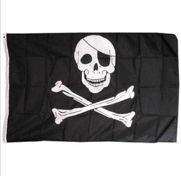 Big Black Jolly Roger Pirate Flags Halloween Props Skull Crossbones Swords Black Flags Haunted House Bar outdoor camping Decor