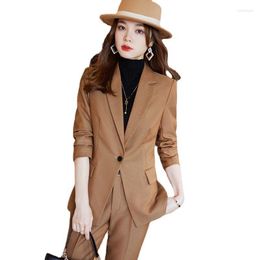 Women's Two Piece Pants High Quality Fabric Women Business Suits Pantsuits OL Professional Work Wear With And Jackets Coat Blazers Trousers