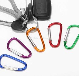 Aluminium Snap Carabiner D-Ring Key Chain Clip Keychain Hiking Camp Mountaineering Hook Climbing Accessories mini snap clip keychain ring