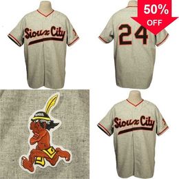 Xflsp GlaMitNess Sioux City Soos 1951 Road Jersey Custom Men Women Youth Baseball Jerseys Double Stitched