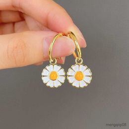 Charm Circle Drop Earrings For Women New Sweet Cute Flower Girls Wedding Everyday Jewellery Gift R230603