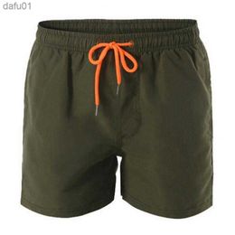 Mens Shorts Summer Beach Solid Color Inner Mesh Men Quick Dry Drawstring Pants For Vacation Casual Short Training With Pockets L230520