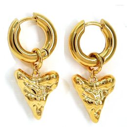 Hoop Earrings Fashion Pattern Peach Heart Metal Pendant Female Ear Buckle Unique Jewelry Attendance Cocktail Accessories