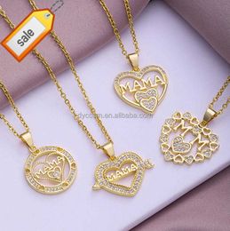 fashion Mother's Day Mom letter name pendant necklace stainless steel chain accessories for mum necklace gift