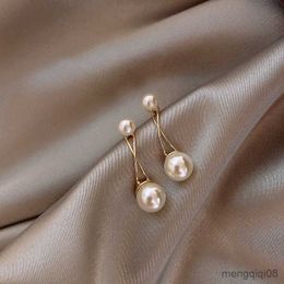 Charm Fashion Exquisite Basic Cross Geometric Simulated Pearl Earrings Simple Elegant Goddess Stud R230603