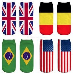 New Flag Pattern Ankle Socks Elastic Men women Sport Athletic Basketball Casual Soft Cotton Low Cut Boat Socks American National Flag sock