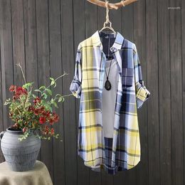 Men's Sweaters Shirts Women Elegant Plaid Print Autumn Long Sleeve Cardigan Loose Shirt Outwear Irregular Oversized Tops Thin Jacket Tunic