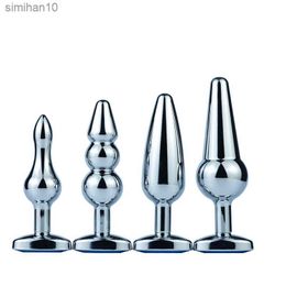 Sex toy massagers Stainless Steel Butt Plug Sex Toys for Couples Adult Game Gay Anal Beads Crystal Jewellery Stimulator Products L230518