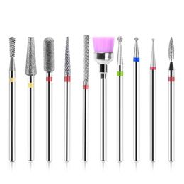 Bits 10pcs Carbide Nail Drill Bit Cuticle Clean Diamond Rotary Burrs Electric Nail Files for Manicure Pedicure Nail Care Tools