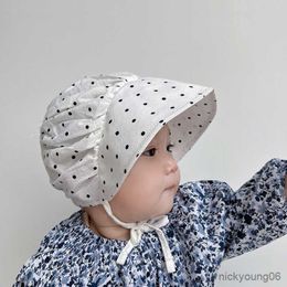 Hair Accessories Summer Sun Hat for Baby Girl Dot Print Newborn Infant Soft Beanie Outdoor Beach Cap