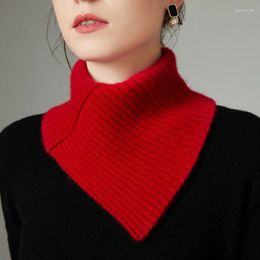 Scarves Winter Cashmere Ring Scarf Unisex Solid Colour Elastic Cycling Windproof Pullove Lady Thicken Warm Wool Knit Headneck N98