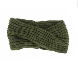 Winter Women Bohemia Weaving Cross Headbands Handmade Hairbands New Solid Crochet Knit Woolen Headwear yoga hair bands
