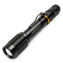 LED flashlight torch 8000Lumens T6 zoomable led torches Powerful Telescopic Zoom Flashlight with Pen Clip Alkingline