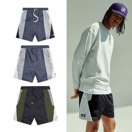 American KITHs Casual Double Layer Shorts Summer Mens and Womens Trend Loose Mesh Quick Dried Panel Sports Capris