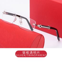 Man Glasses Designer Sunglasses Women Fashion Frameless Accessories Rectangle Coating Buffalo Horn Sunglass UV400 Evidence Eyeglass Aristocrats Eyewear