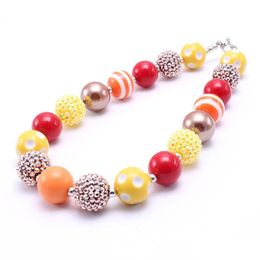 Beaded Necklaces Thanksgiving Design Kid Chunky Necklace Coffee Colour Bubblegum Bead Children Jewellery For Toddler Girls Drop Deliver Dhu5M