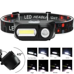 1000LM Induction headlight Mini Headlamp COB LED Motion Sensor Head lamp lights Built In Battery Torch 7 Mode USB Rechargeable Flashlight