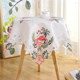 Table Cloth Small Fresh White Round Coffee Can Be Customised Home Outdoor Restaurant Tablecloth Polyester Hollow Embroidery