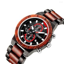 Wristwatches Top Brand Wooden Watch Men Relogio Masculino Luxury Men's Chronograph Military Watches Reloj Hombre Gift For Boyfriend