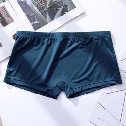 Underpants Men's Boxers Breathable Comfy Ice Silk Boxer Comfortable Shorts Bulge Solid Colour Pouch Male Underwear Panties Briefs