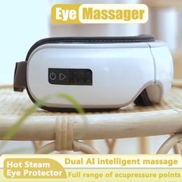 Eye Massager Luxury Eye Massager Airbag Vibration Massage Compress Bluetooth Music Eye Protection Relieve Fatigue LED Display Child Adult 230602