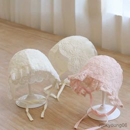 Hair Accessories Baby Girl Hat Spring Summer Breathable Mesh Kids Sweet Princess Adjustable Beanies for Newborn Infant