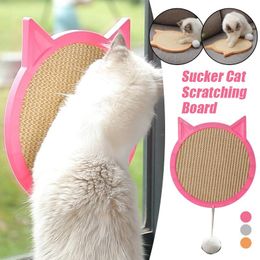 Scratchers Wall Mounted Cat Scratching Board Sucker Hanging Cat Toys Ball Wearresistant Nail Scraper Mat Grinder Scratch Toy Pet Supplies