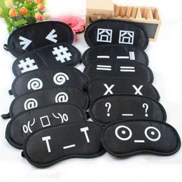 Sleep Masks 1pc Sleeping Eye Mask Black Eye Shade Sleep Mask Black Mask Bandage on Eyes for Sleeping Emotion Sleep Mask Random Pattern J230602