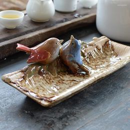 Plates Ceramic Dish For Desert Candy Jewellery With Double Bird