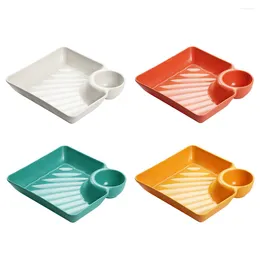 Dinnerware Sets 4 Pcs Pp Snack Plate Plastic Tableware Sushi Serving Plates Clear Containers Home Dessert Dumpling Dishes White Square