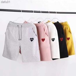 Summer Mens shorts Classic embroidered love eyes casual shorts cotton pants for men and women loose L230520