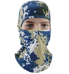 Camouflage Balaclava cap Full Face protective Scarf Mask Windproof Head Bandana Scarf Headwear Hats Men women Cycling Hunting Tactical Scarf outdoor Accessories