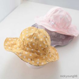 Hair Accessories Printed Baby Hat Summer Soft Cotton Kids Girl Sun Outdoor Breathable Children Beach Bucket Cap
