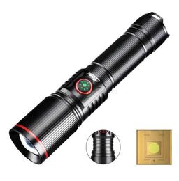 Super bright LED Flashlight Portable outdoor lighting tools 5 lighting modes torch Waterproof aluminum alloy Flashlights For camping Hiking Cycling Alkingline