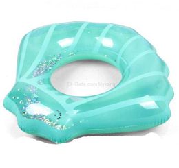 New design shell swim ring paillette swimming pool seat rings for women girl boy kids hot sale water toys floating air mattress loungers