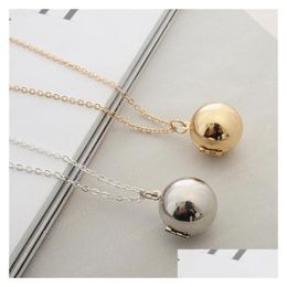 Pendant Necklaces New Fashion Jewellery Cute Ball Openable Locket Po Box Necklace Sweater Drop Delivery Pendants Dhzbm