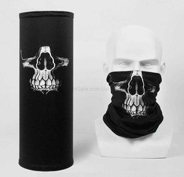 Halloween skull Ghost Face mask multi-function magic scarves headband Cycling masks Neck Warmer Gaiter Ice silk cooling Cycling Uv Protection Bandana Tube