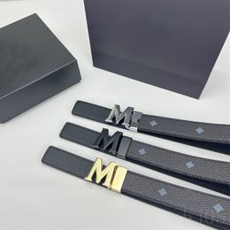Letter m fashion belts for women designer belt adjustable metal ceinture homme silver Colour buckles printing cintura modern Colours leather belt retro modern F23
