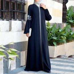 Ethnic Clothing 2023 Ladies Maxi Abaya Dresses Vintage Islamic Dress Floral Printed Long Sleeve Women Muslim Kaftan Clothes