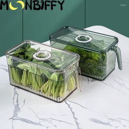 Storage Bottles Transparent Large Capacity Crisper Kitchen Fruit Vegetable Box Fresh-keeping With Handle Boxes Accessories