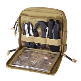 Tactical Gear Utility Map Admin Pouch EDC Tool Molle Bag Organizer for Molle System - Tan CX200822315j