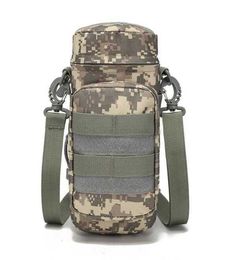 Portable Water Bottle Shoulder Strap Carrier Holders Bag Tactical Hiking Traveling Hunting Sport Water Bottle Carry Bag Waterproof Canvas kettle Cover Sleeve